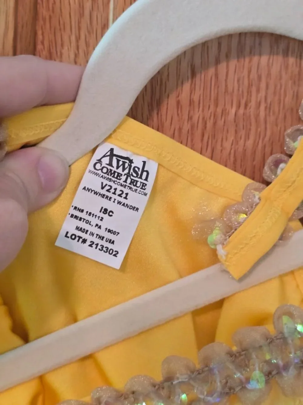 A Wish Come True V2121 Anywhere I Wander Yellow Sequin Tutu Dance Costume LSC